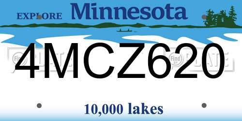 4MCZ620 Minnesota License Plate