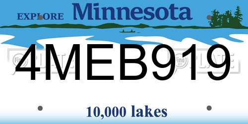 4MEB919 Minnesota License Plate
