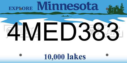 4MED383 Minnesota License Plate