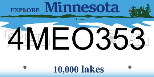 4MEO353 Minnesota License Plate