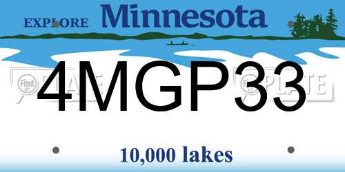 4MGP33 Minnesota License Plate