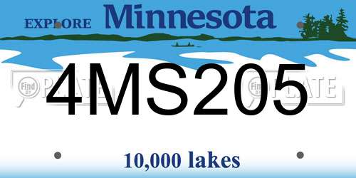 4MS205 Minnesota License Plate