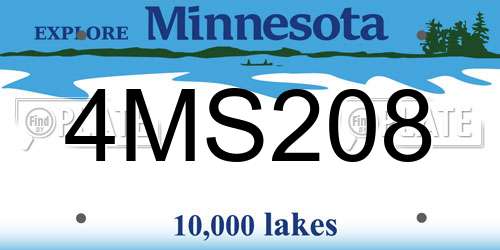 4MS208 Minnesota License Plate