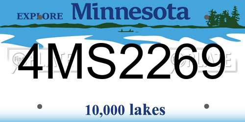 4MS2269 Minnesota License Plate