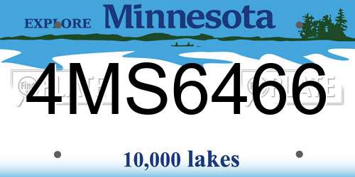 4MS6466 Minnesota License Plate