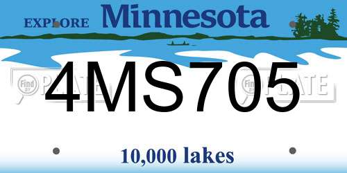 4MS705 Minnesota License Plate