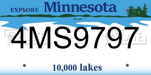 4MS9797 Minnesota License Plate