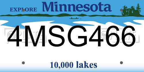 4MSG466 Minnesota License Plate
