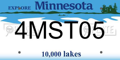 4MST05 Minnesota License Plate