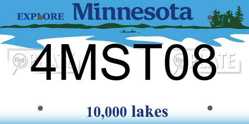4MST08 Minnesota License Plate