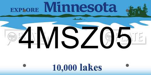 4MSZ05 Minnesota License Plate