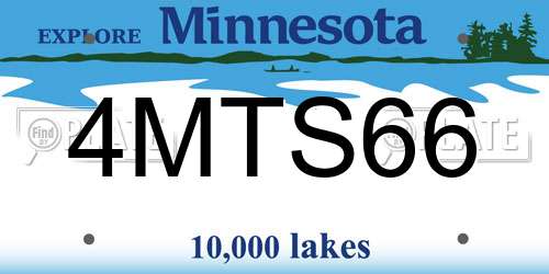 4MTS66 Minnesota License Plate