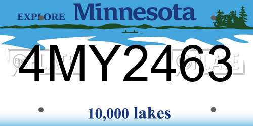 4MY2463 Minnesota License Plate