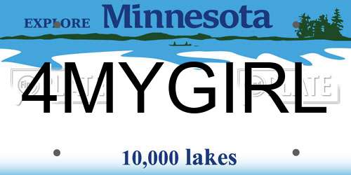4MYGIRL Minnesota License Plate