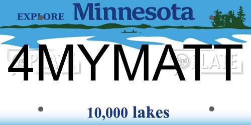 4MYMATT Minnesota License Plate