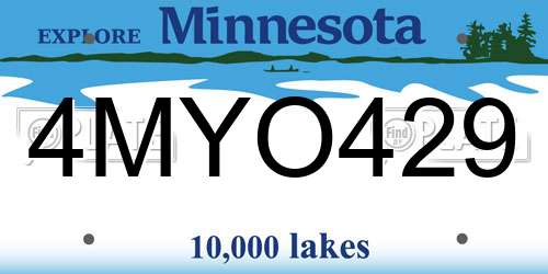 4MYO429 Minnesota License Plate