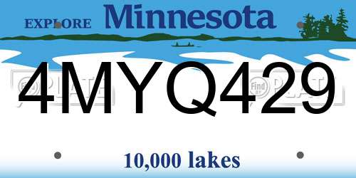 4MYQ429 Minnesota License Plate