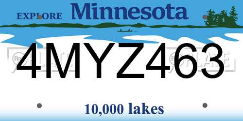 4MYZ463 Minnesota License Plate