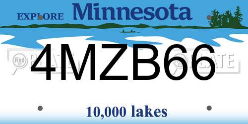 4MZB66 Minnesota License Plate