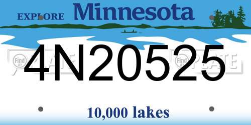 4N20525 Minnesota License Plate