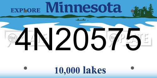 4N20575 Minnesota License Plate
