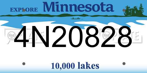 4N20828 Minnesota License Plate