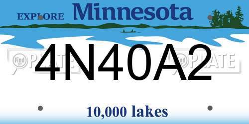 4N40A2 Minnesota License Plate