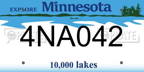 4NA042 Minnesota License Plate