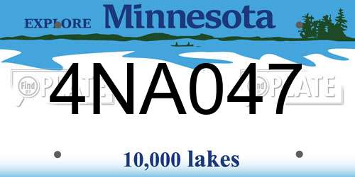 4NA047 Minnesota License Plate