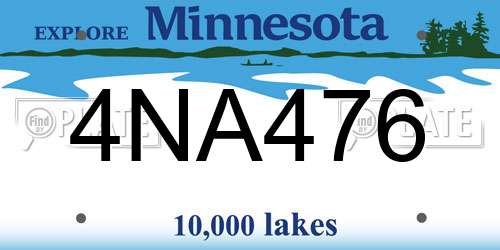 4NA476 Minnesota License Plate