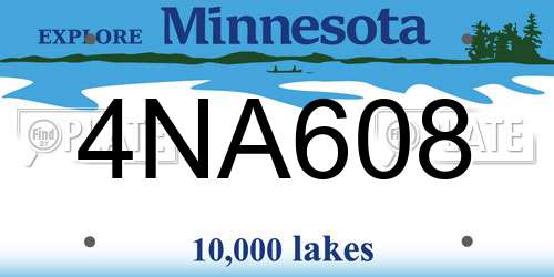 4NA608 Minnesota License Plate