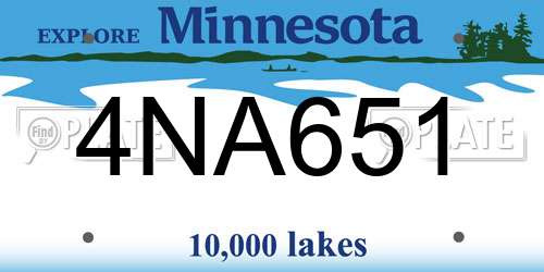 4NA651 Minnesota License Plate