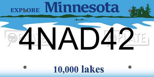 4NAD42 Minnesota License Plate