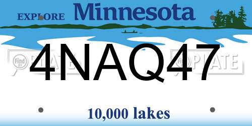 4NAQ47 Minnesota License Plate