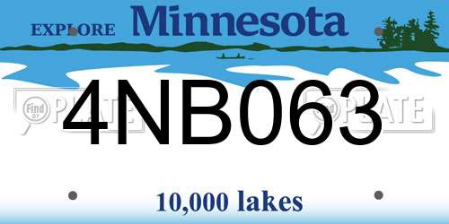 4NB063 Minnesota License Plate