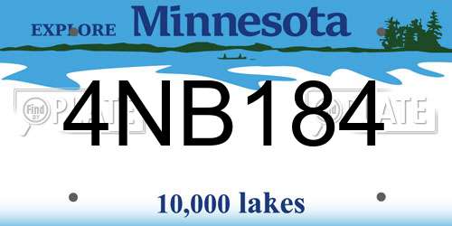 4NB184 Minnesota License Plate