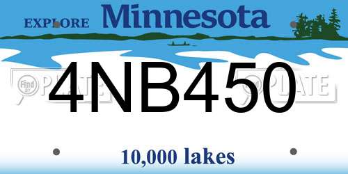 4NB450 Minnesota License Plate