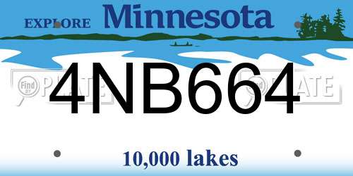 4NB664 Minnesota License Plate
