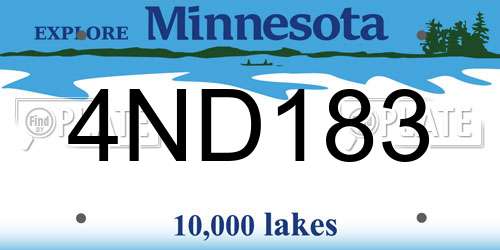 4ND183 Minnesota License Plate