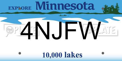 4NJFW Minnesota License Plate