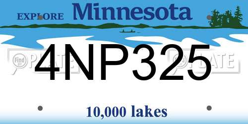 4NP325 Minnesota License Plate