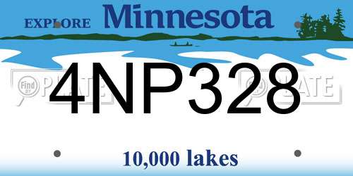 4NP328 Minnesota License Plate