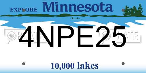 4NPE25 Minnesota License Plate