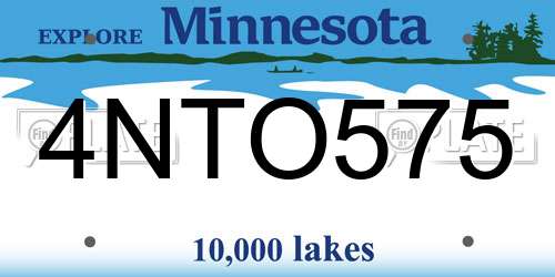 4NTO575 Minnesota License Plate