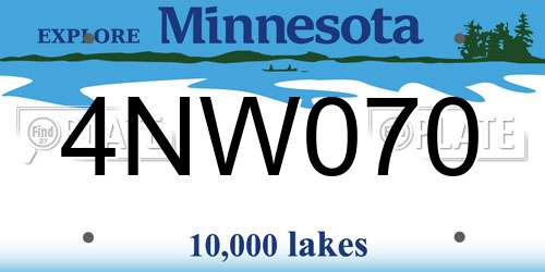 4NW070 Minnesota License Plate