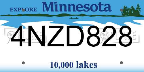 4NZD828 Minnesota License Plate