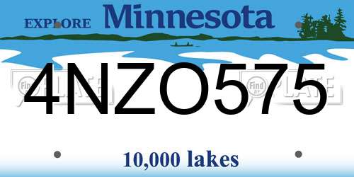 4NZO575 Minnesota License Plate