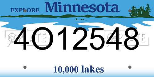 4O12548 Minnesota License Plate