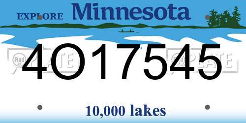 4O17545 Minnesota License Plate