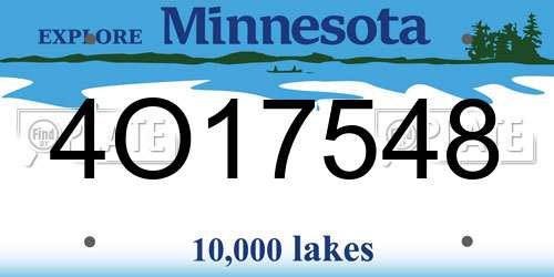 4O17548 Minnesota License Plate